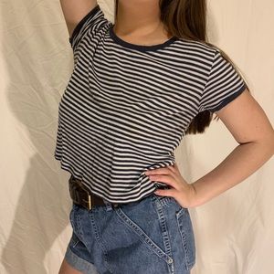 Aeropostale striped blue crop top